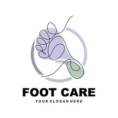 Foot Care Logo Design Health Illustration Woman Pedicure Salon Vector