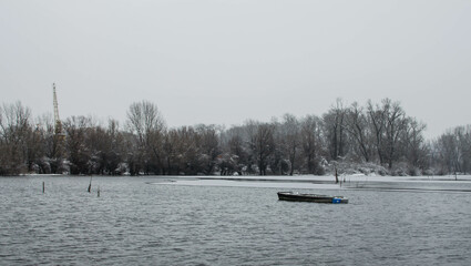 Fototapeta na wymiar Danube river delta in winter.