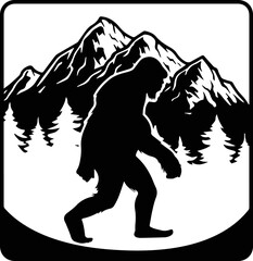 Big foot on mountain Vector