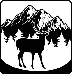 Elk on mountain Vector