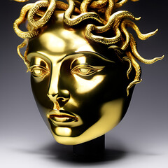 Medusa escultura de oro