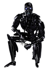 3D Rendering Male Robot on White