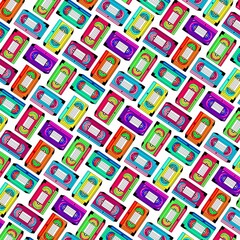 Cassette Tapes Colorful Pattern