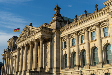 Fototapeta na wymiar Reichstag building of German parliament Bundestag in Berlin, Germany.