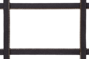 Zipper frame with zip lock, PNG isolated on transparent background