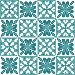 Fototapeta premium Square Mosaic for Ceramic Tile Design Emerald Green Color, Vector Illustration