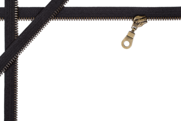 Zipper frame with zip lock, PNG isolated on transparent background