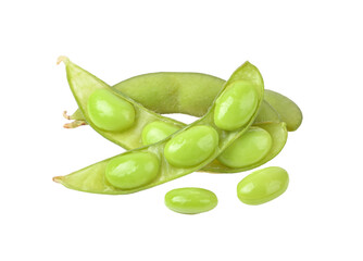 Green soy beans on transparent png..