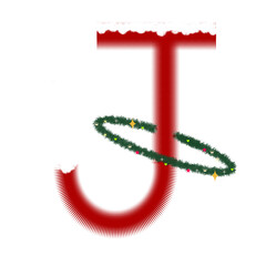 red letter j in Christmas theme  