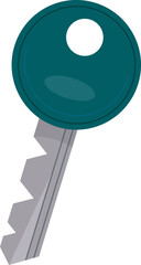 Key flat icon Metal device for unlock door