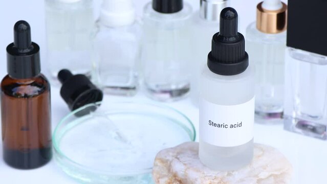 stearic acid in a bottle, chemical ingredient in beauty product
