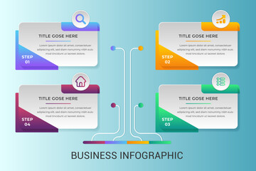 Creative infographic concept vector template illustration. Business infographic with 4 steps concept.