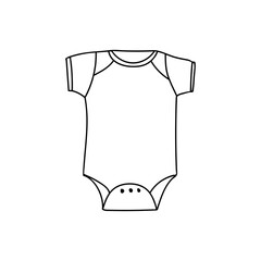 Baby romper doodle illustration in vector. Baby romper hand drawn illustration in vector. Baby cloth doodle icon
