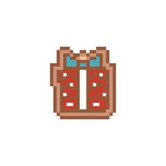Pixel art gingerbread cookie gift design
