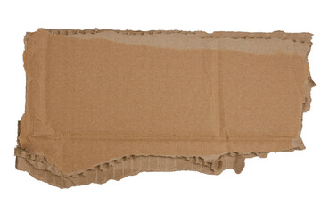 Textured cardboard with torn edges isolated on white