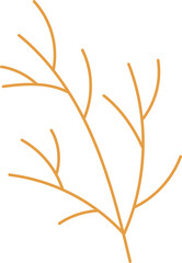 Tree branch flat icon Winter forest postcard decor element