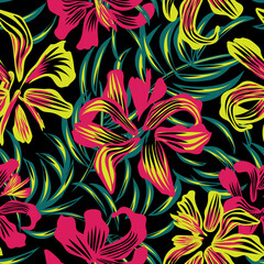 Oriental Floral Seamless Pattern Design Background