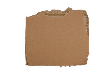 Textured cardboard with torn edges isolated on white