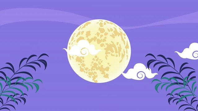 fullmoon and clouds sky animation