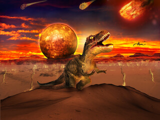 Das Ende der Dinosaurier - obrazy, fototapety, plakaty