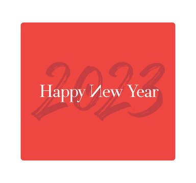 Happy New Year Background with Typography, Lettering. Greeting card 2023