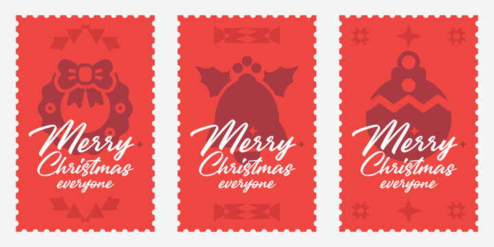 Merry Christmas everyone Background with Typography, Lettering. Greeting card 