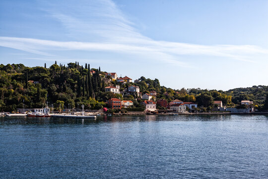 Panoramaansicht von Koločep eine Insel im Mittelmeer bei Kroatien in Europa