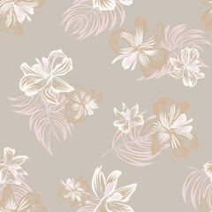 Oriental Floral Seamless Pattern Design Background