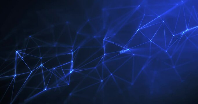 animation of connected lines and dots on dark blue background