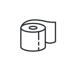 Toilet paper roll line icon. Restroom sanitary. Vector illustration