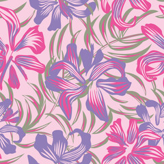 Oriental Floral Seamless Pattern Design Background