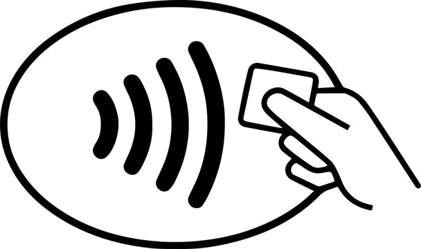 Payment icon. Contactless payment vector icon set. Contactless NFC payment sign. Outline payment sign on transparent background. PNG image
