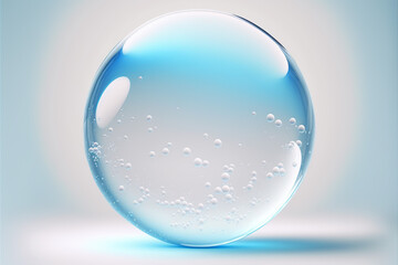 Fototapeta na wymiar water drops on a glass,transparent bubble,3D render