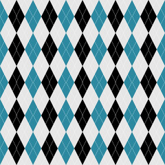 black and blue argyle seamless pattern