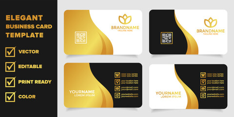 gold business card design vector 
