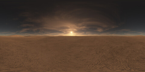 sunset in the desert 360 HDRI. environment, panorama, 3d rendering 01	
