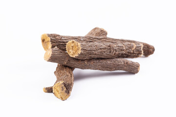 Roots licorice isolated on the white background