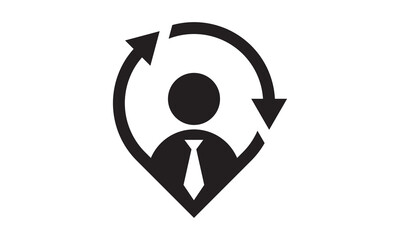 pin people logo design. find job local concept symbol icon vector combination.