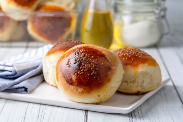 Traditional delicious handmade Turkish pastry cheese pastry (Turkish name; pogaca)