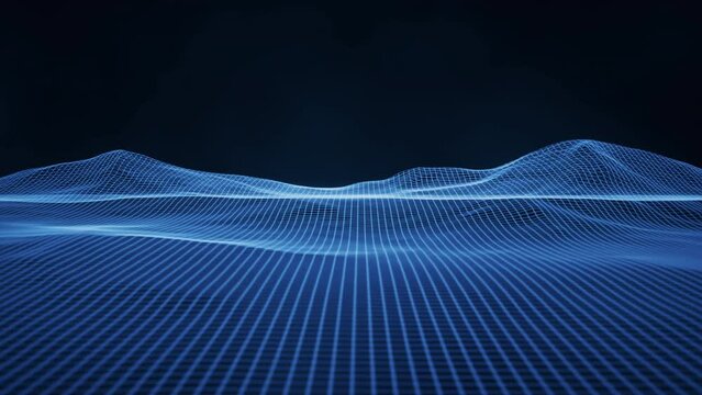 Digital space with glowing lines, 3d rendering.