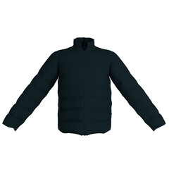 Dark classic men's jacket isolated on white background. 3d rendering   