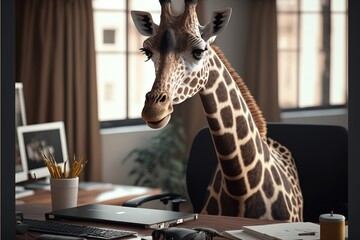 Digital illustration about animal in the office.
