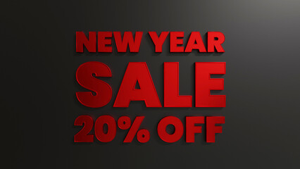 Red New Year Sale 20 Percent Off