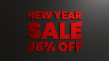 Red New Year Sale 45 Percent Off