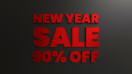 Red New Year Sale 90 Percent Off