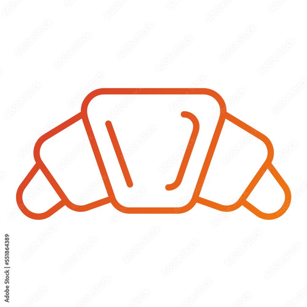 Sticker Croissant Icon Style