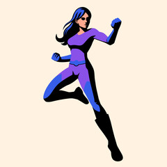 Fototapeta na wymiar Vector Superhero Action Pose Illustration