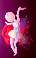 Plakat dancer in action mixed media abstract