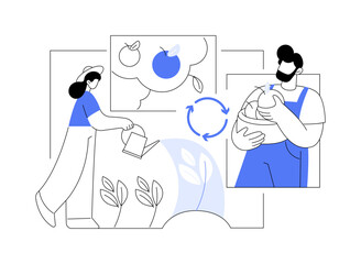 Biological cycle abstract concept vector illustration.