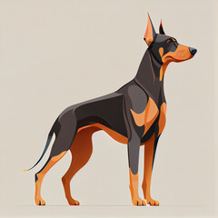 Brown Doberman pinscher dog, Generative AI